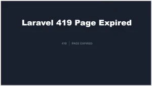Laravel 419 page expired